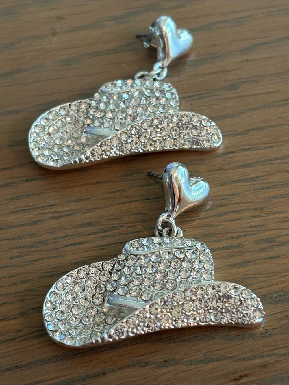 Silver Crystal Cowboy Hat Drop Earrings - Women Bootbarn Jewelry
